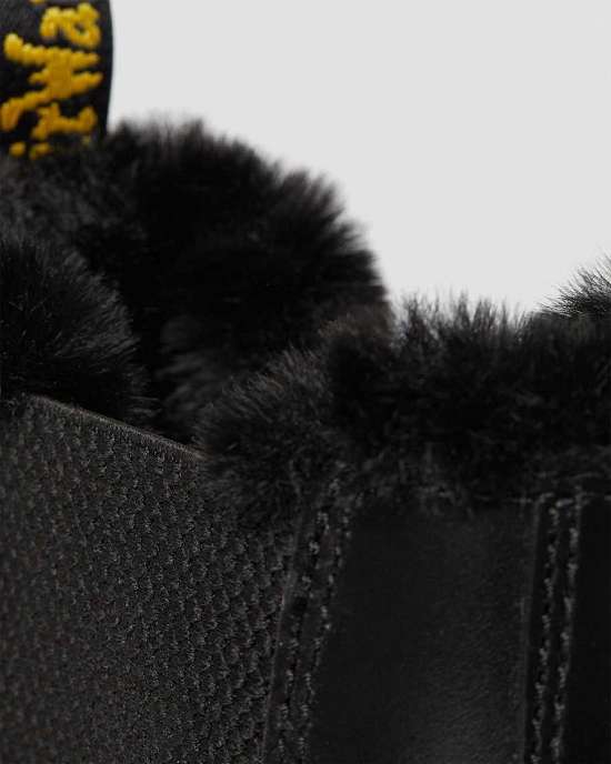 Botas Chelsea Dr. Martens 2976 Leonore Faux Fur Lined Mujer Negros MX-24013